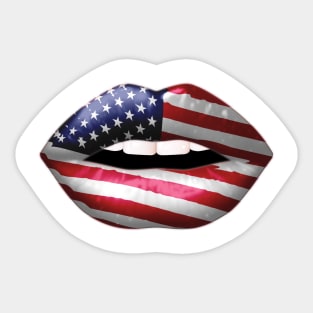Patriotic Lips Sticker